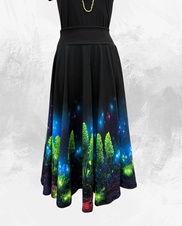 Dámská dlouhá kolová úpletová sukně,lesík